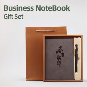 Customizable Versatile PU Leather Metal Clasp Notebook Gift Set for Business