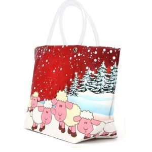 Orange Shopping Transparent PVC Handle Reusable Carrier Bags