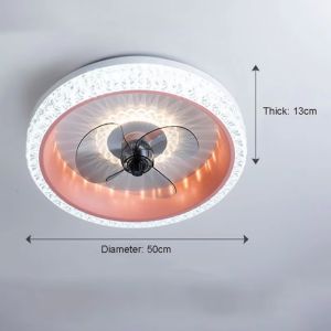 80W 500mm Dimmable Ceiling Fan With Light High Bright Air Cooler