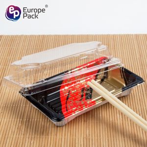 Eco-friendly disposable plastic square sushi tary for salmon