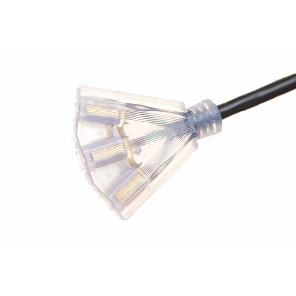 Heavy Duty 3 Prong Grounded Plug Extension Cable 50 Foot Outdoor with 3 Electrical Power Outlets and PVC Jacket Material