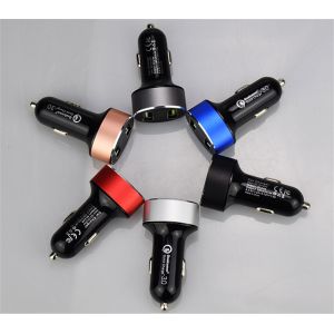 ODM Dual USB Fast Car Phone Charger 30W High Speed DC To DC Car Charger With LED