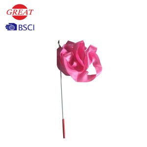 China 4m Rhythmic Gymnastics Ribbon With Sticker , Silk Rhythmic Gymnastics Ribbon on sale
