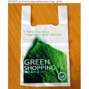 Cheap 100% Eco-Friendly Material Certified PLA Compostable Bag,Corn Starch T Shirt Bag Meet EN13432 BPI Biodegradable And Comp for sale