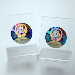 Custom Security Stickers with Serial Number Barcode and Oval Shape Vinyl