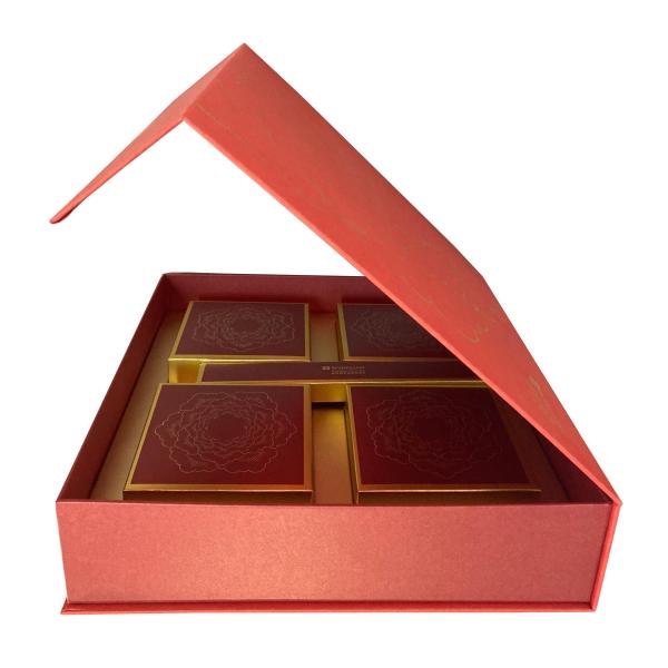 Quality Customized Logo Printed Luxury Cardboard Paper Magnetic Mooncake Gift Box Food Chocolate Macaroon Cookie Packing Box wholesale