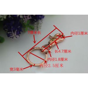 RLOVE design zinc alloy 18 mm spring trigger rose gold metal snap hook with key