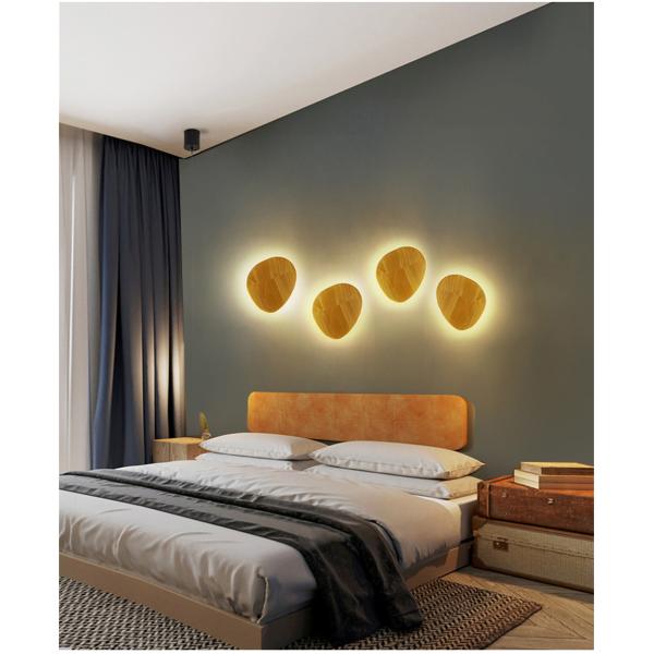 8W 12W Modern Nordic Interior Wooden Wall Lamp Bedroom Bedside Aisle Design Round Oval LED ceiling lamp(WH-WA-54)