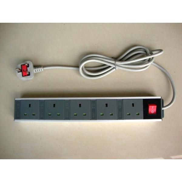 Quality 5 Outlet European Power Strip With Extension Cords , Flat Plug Power Strip 250V wholesale