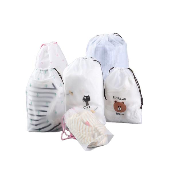 Underwear Plastic String Bag , CPE Clear Vinyl Drawstring Bags