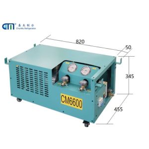 Portable CM6600 Refrigerant Recovery Machine with 2HP Oil-Free Compressor and