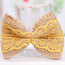 Factory Direct Handmade Diy Lace Bow New Clothing Accessories Color Linen Flower