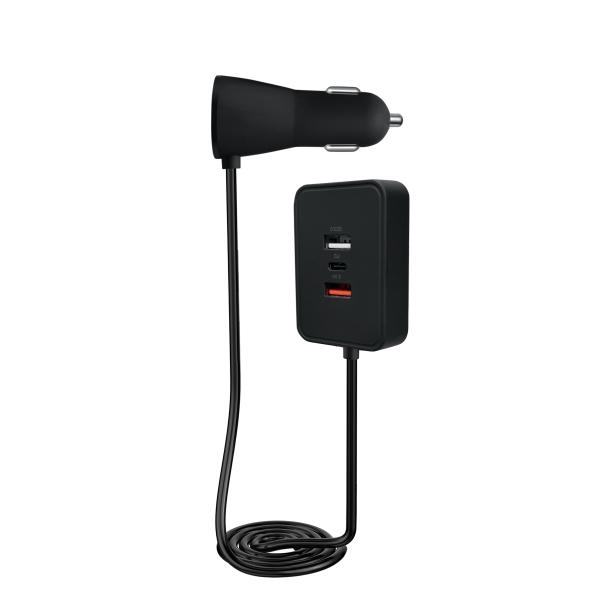 Quality Black Fast Charge USB Car Charger 3 Port USB A & 2 USB C Car Power Adapter wholesale