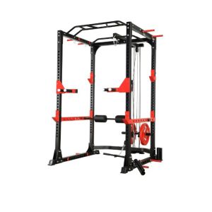 Gym Equipment primal strength commercial power rack with lat pulley