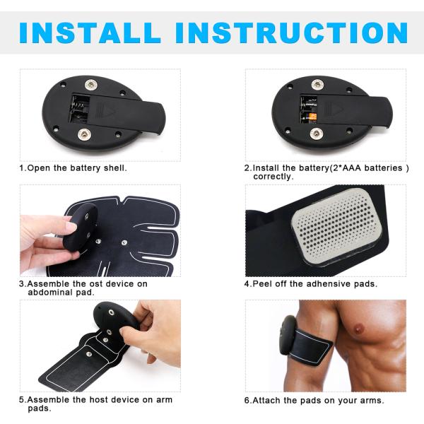 Eletric Muscle Stimulator ABS Muscle Stimulator Electric Stimulation Abdominal Belt EMS Trainer Massage Anti Cellulite M