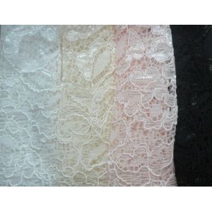 Nylon Rayon Viscose Corded Lace Fabric Jacquard Shrink-Resistant CY-LW0733
