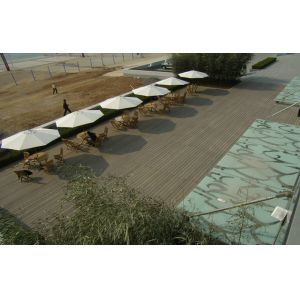 Cheap Solid WPC Deck Flooring With Grain Surface For Rest And Relax for sale