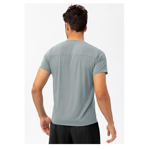 Spring and Summer Men Loose Running Quick Dry Clothes Round Neck T-Shirt Absorbent Breathable Fitness Sports Casual Short-Sleeved Clothes