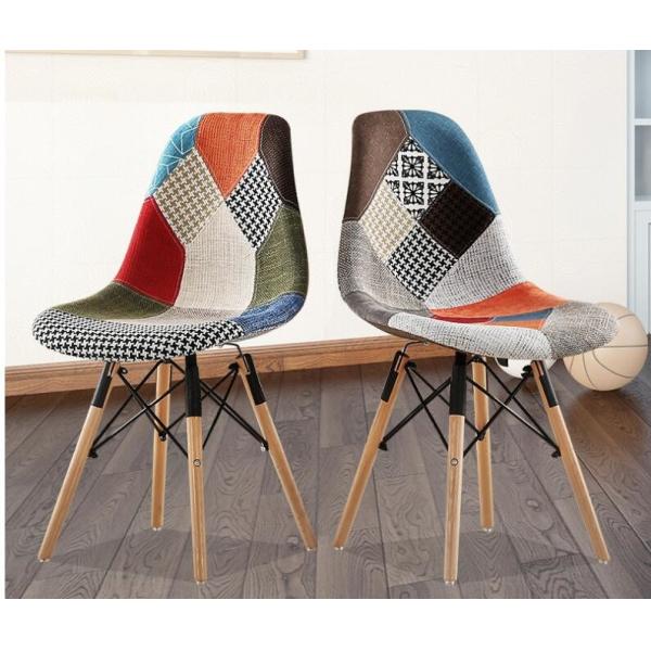Quality Mid Century Modern Upholstered Dining Chairs With Nordic Patchwork Design wholesale