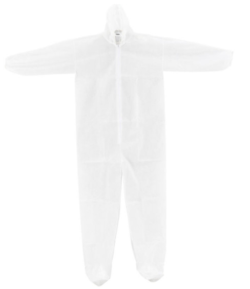 Polypropylene Disposable Protective Coverall With Hood Boots Elastic Wrists
