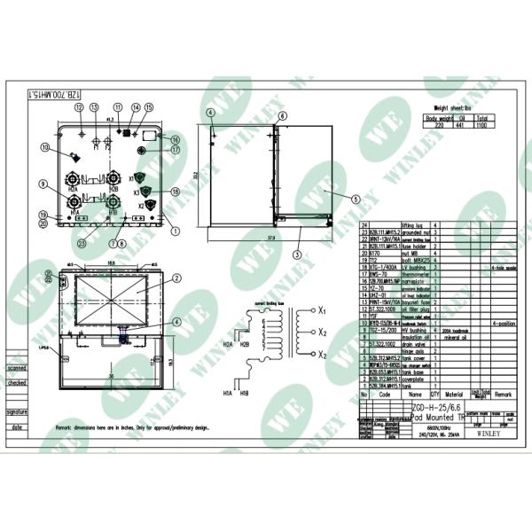 Residential Pad mounted Transformer Single Phase 25Kva 6.6KV To 120V Dual Windings Electric Power Distribution Transformer UL Listed Price