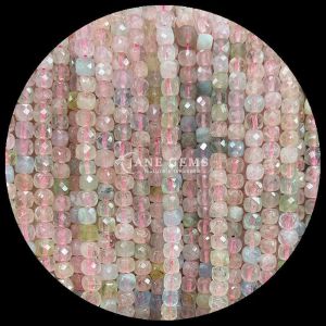 China Assorted Cube Shape Natural Gemstone Beads Fluorite Morganite Loose Strands Beads for Jewelry Making on sale