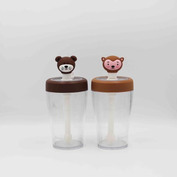 Quality 430ml Transparent Plastic Straw Water Bottle With Lid BPA Free wholesale