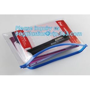 Reclosable PE PVC plastic slider zipper storage bags, multi color plastic slider