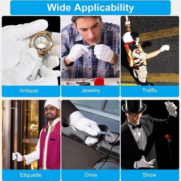 M- XXL Landscape Hand Cotton Gloves Washable For Work Inspection White