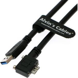 Alvin's Cables USB 3.0 Data-Cable USB-A to Micro-B Right Angle with Dual Locking