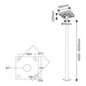45W Quare Shape Outdoor Garden Solar Light All In One IP65 For Communities Parks