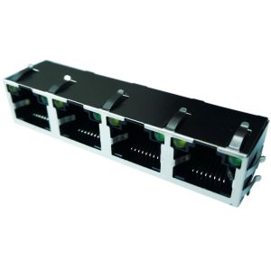 China LPJE401AHNL Cross XRJM-S-04-8-8-4-F2 Jack 4x Rj45 ,8P8C R/A With LED on sale