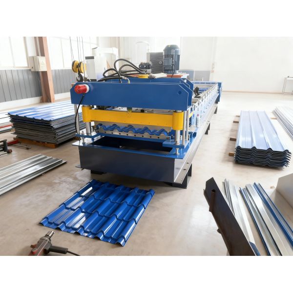 High Precision Roof Tile Roll Forming Machine with 0.3-0.8mm Material Thickness