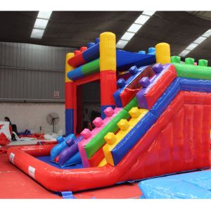Custom Logo Printed Jump House Inflatable Bouncer Jumping Castle With Slide 14