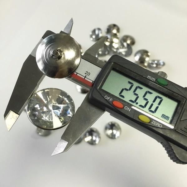 wholesale 40L 44L crystal rhinestone 25MM acrylic diamond button with metal back