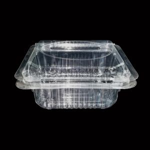 Biodegradable 18cm Clear Plastic Tray Containers 7g Round Salad Packaging