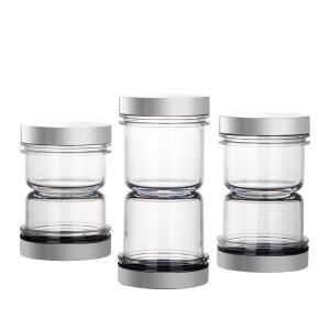 50ml Empty Plastic Jars With Lids , Transparent Plastic Beauty Containers