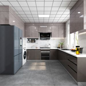 Modular Kitchen Cabinets High End Solid Wood Luxury Glossy for Countertop Edging