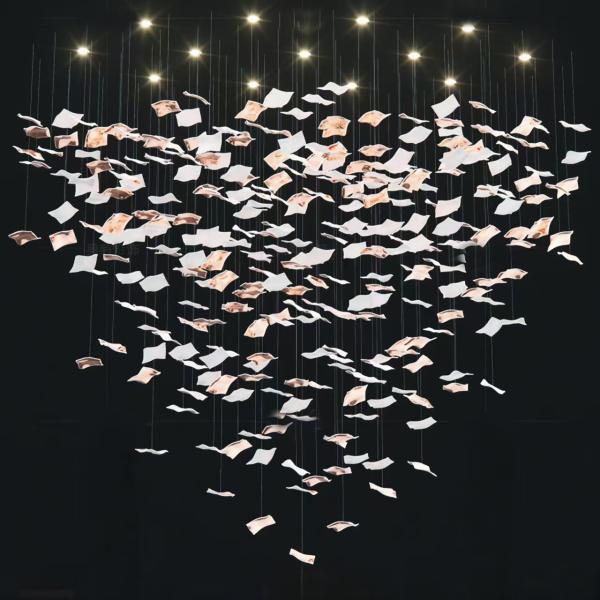 Custom-Made Large Foyer Chandelier Lighting Glass Art Design Banquet Light Crystal Chandelier