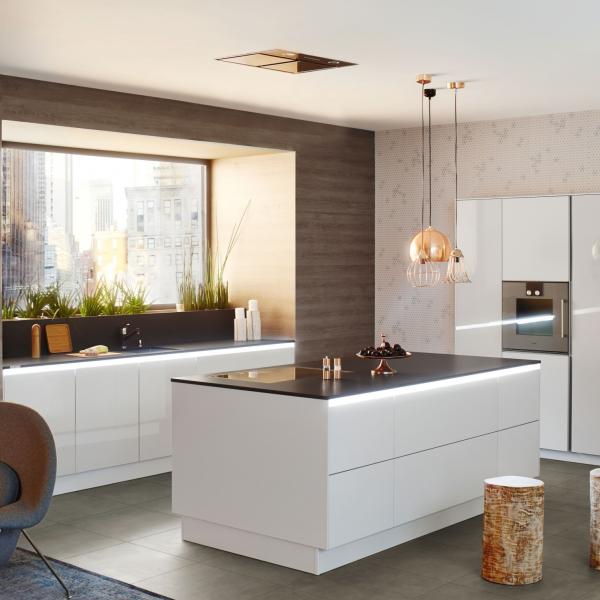 Quality White Parallel Acrylic Kitchen Cabinet With Island High Gloss wholesale