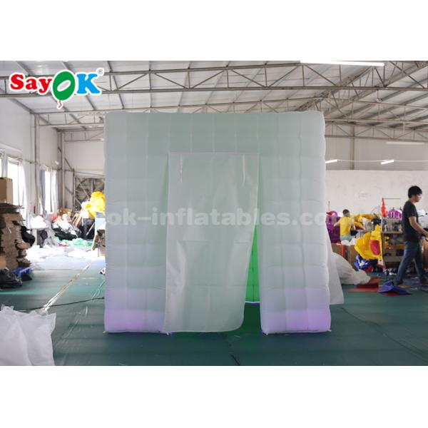 Inflatable Party Tent Oxford Cloth White And Green Inflatable Portable Photo Booth With Two Doors