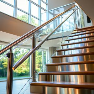 Sleek Adjustable Stainless Steel Handrails for Decks and Patios