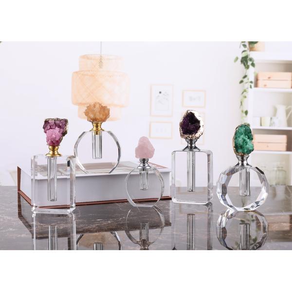 Wedding Gift Crystal Perfume Bottle 6ml Essential Oil Crystal Bottle With Agate Stone