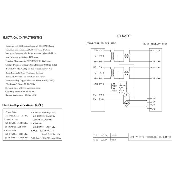 W / LED 10P8C POE RJ45 Jack Shielded , XMP-P25-10F0-GY-CT1