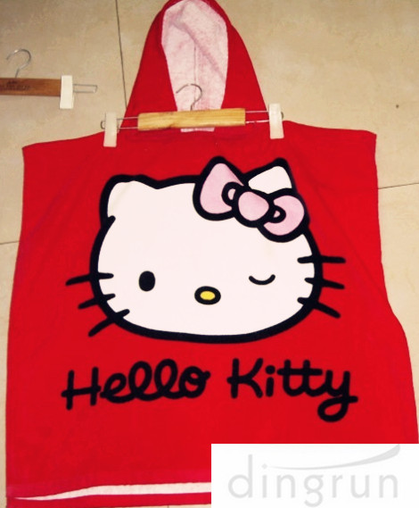 Full Reactive Printing Hooded Poncho Towels Azo Free Personalized