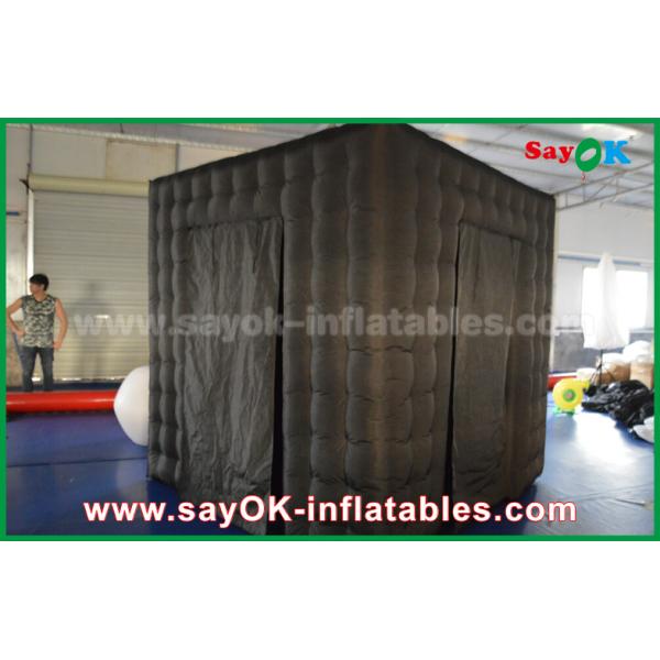 Inflatable Photo Studio 2 Doors Inflatable Photo Booth With LED Light Oxford Cloth 2.5m Black