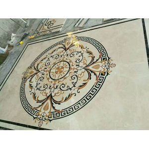 Mixed Color Round Mosaic Medallion Floor Patterns For Hotel / Residential