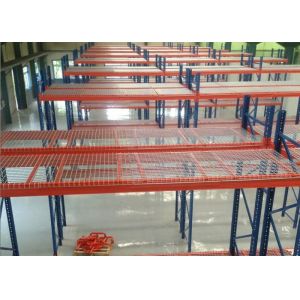 Strong Structural Box Beam Heavy Duty Pallet Racking With Wire Mesh Decking