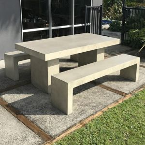 Water Proof Resisitant GRC Concrete Table Set for Enduring Luxury Concrete