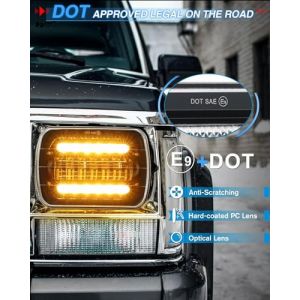 100W 9880LM DOT Amber/White DRL Turn Signal Rectangular Headlamp Special Feature